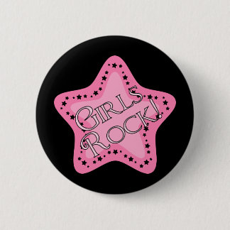 Girls Rock Pink Star Ronde Button 5,7 Cm