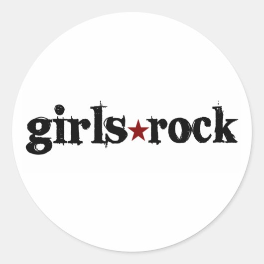Girls Rock Ronde Sticker (Voorkant)