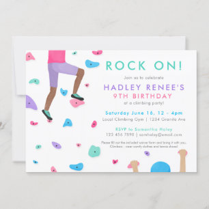 Girls Rock tijdens de Birthday Party Invitation Kaart