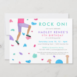 Girls Rock tijdens de Birthday Party Invitation Kaart