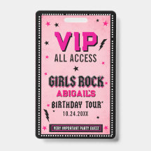 Girls Rock VIP-verjaardagsbadge