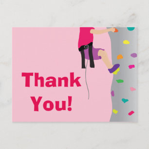Girl's Rock Wall klimmen Verjaardagsfeest Dank u Briefkaart