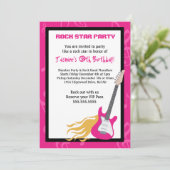 GIRLS ROCKER GUITAR HERO Invitation de fête d'anni (Debout devant)