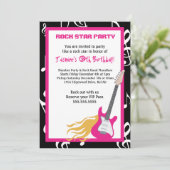 GIRLS ROCKER GUITAR HERO Invitation de fête d'anni (Debout devant)