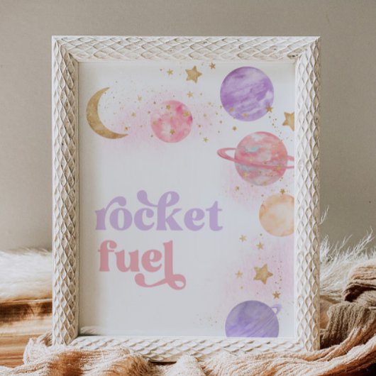 Girl's Rocket Fuel Sign Poster