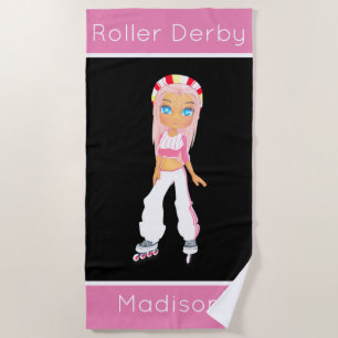 Girls Roller Derby Serviette de plage personnalisé