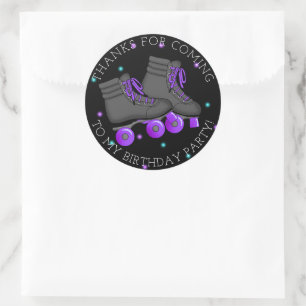 Girl's Roller Schaats Birthday Dank je Ronde Sticker