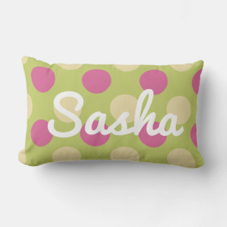Girls Room Decor Roze en Groene Polka Dot Kussen