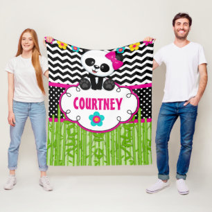 Girls Room Panda Beer - Aangepaste trommel Fleece Deken