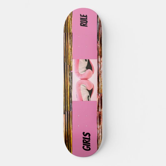 "Girls Rule", 8 1/4" Skateboard Deck (Recto)
