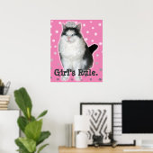"Girl's Rule" Cat Tiara Poster (Thuiskantoor)