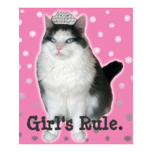 "Girl's Rule" Cat Tiara Poster