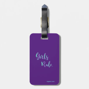 Girls Rule - Trendy Inspirerend Typografie Bagagelabel