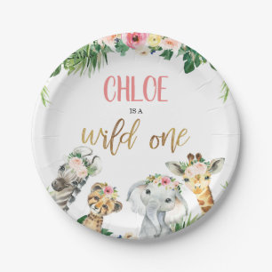 Girls Safari Wild One Birthday Party Paper Bord