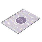 Girl's School Doodle Unicorn Pattern met naam Notitieboek (Linkerzijde)