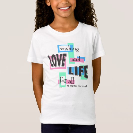 Girls' shirts with a colorful design. (Voorkant)