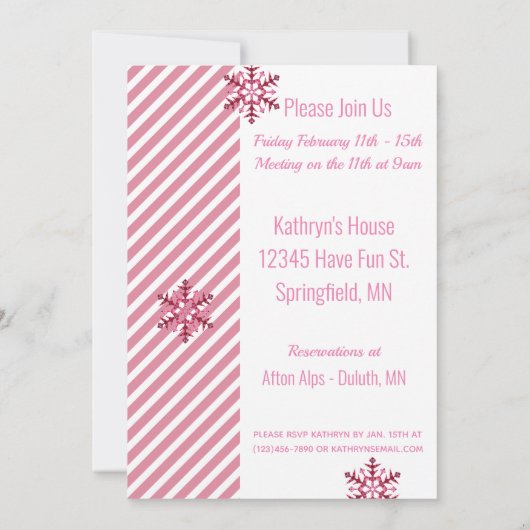 Girls Ski Trip Skiing Emoji Kaart (Achterkant)