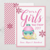 Girls Ski Trip Skiing Emoji Kaart (Voorkant / Achterkant)