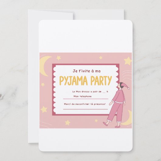 Girls Sleepover Birthday Invite Kaart (Voorkant)