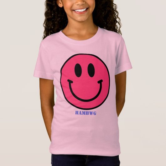 Girl's Smile Face Emoji T-shirt HAMbWG (Voorkant)