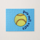 Girls Softball-Blue Legpuzzel (Horizontaal)