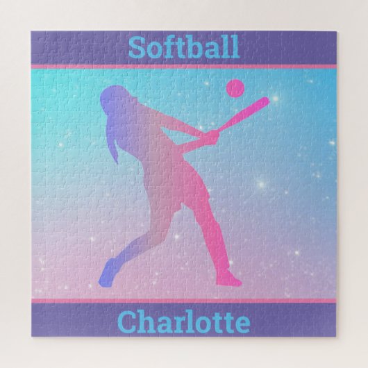 Girls Softball Pastel Puzzle Legpuzzel (Verticaal)