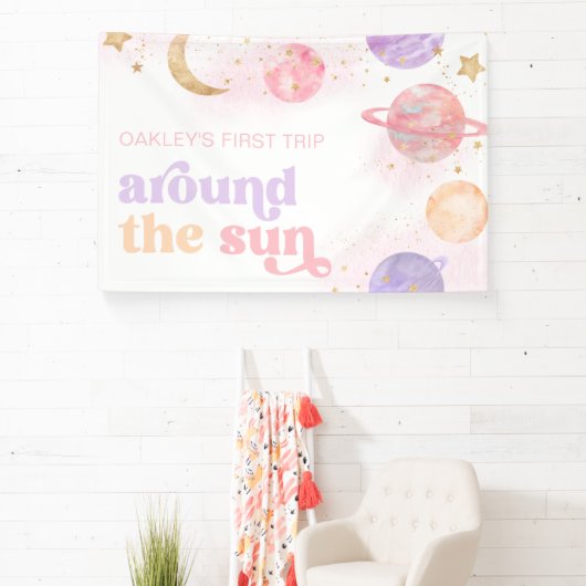 Girl's Space Party Banner (Insitu)