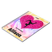 GIRLS SPARKLE PERSONALIZED GYMNASTICS NOTEBOOK NOTITIEBOEK (Linkerzijde)