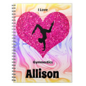GIRLS SPARKLE PERSONALIZED GYMNASTICS NOTEBOOK NOTITIEBOEK (Voorkant)
