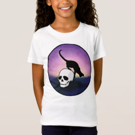 GIRLS SPOOKY SKULL CAT T-SHIRT