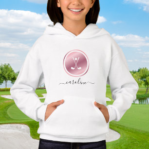 Girls Sports Golf Rose Rose Gold Golfer's Name