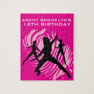 Girls Spy Party Pink Fingerprint Legpuzzel