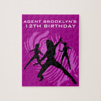 Girls Spy Party Purple Fingerprint Legpuzzel