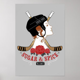 Girls Sugar en Spice Hockey Room Poster