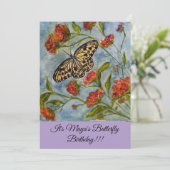 Girls Sweet Butterfly Birthday Invitation (Debout devant)