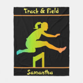 Girl's Track and Field Fleece Blanket (Voorkant)
