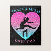 Girls Track & Field Heart Jigsaw Puzzle (Vertical)