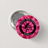 Girls Track & Field Pink Camo Ronde Button 3,2 Cm (Voorkant /achterkant)
