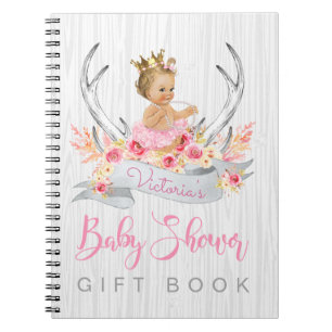 Girls Tribal Antler Baby shower Guest Gift Book Notitieboek