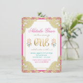 Girls Tribal First Birthday Party Uitnodigingen (Staand voorkant)