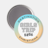 Girls Trip 2023 Vacation Tropical Gradient Custom Magneet (Voorkant / Achterkant)
