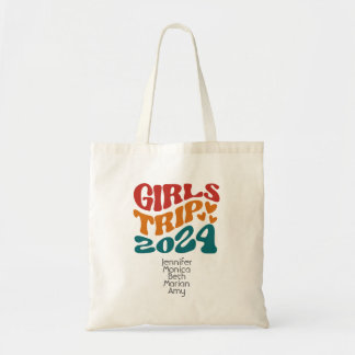 Girl's Trip 2024 kleuren en tekst Tote Bag