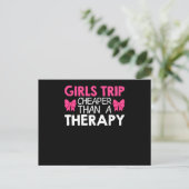 Girls Trip Cheaper Than A Therapy Feestdagenkaart (Staand voorkant)