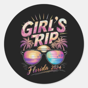 Girl's Trip Florida 2024 Zomer Beach Weekend Ronde Sticker