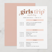 Girls Trip Goedkoper dan Therapy Itinerary Invitat Kaart (Voorkant / Achterkant)