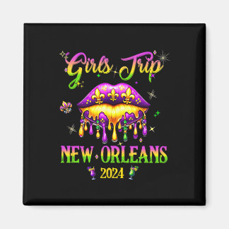 Girls Trip New Orleans 2024 Mardi Gras Masker Frie Magneet