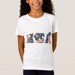 Girl's USA Teddy Bears Baby Doll T-shirt