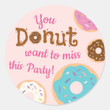 Girl's Verjaardag Donut Party - Envelope Seal