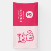 Girl's verjaardagsfeestje met aangepaste kleuren k spandoek (Verticaal)