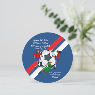 Girls Voetbal Birthday Party Kaart